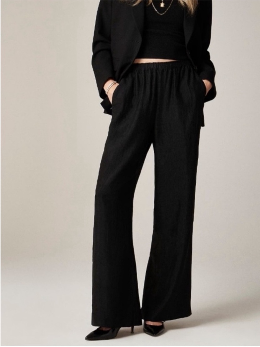 J.Crew Stratus pant in textured satin